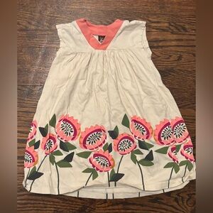 Tea Collection Dress with Pink Floral Border